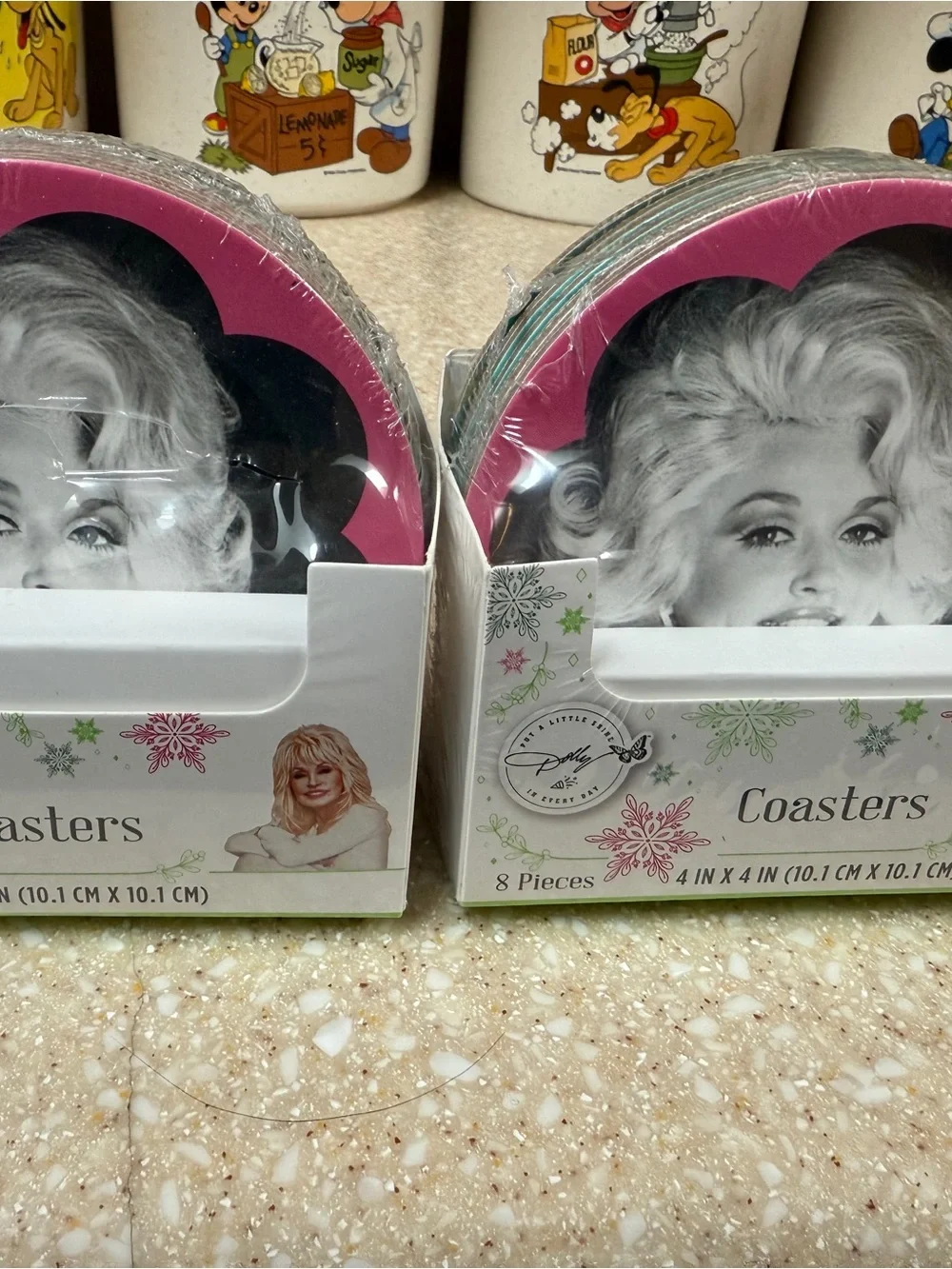 Dolly Parton Pink Decorative Coaster Sets 2 Boxes of 8 Coasters
